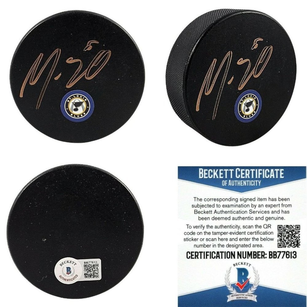 Marco Scandella Signed St. Louis Blues Hockey Puck Beckett BAS Autographed Cert